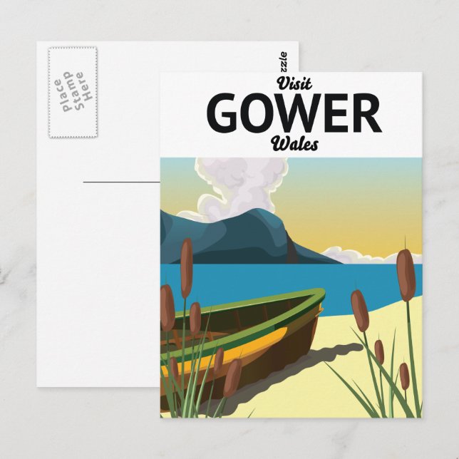 Carte Postale Affiche de voyage Gower Pays de Galles (Devant / Derrière)