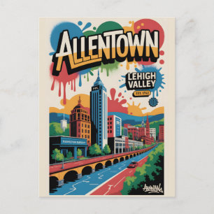 Carte Postale Affiche de voyage graffiti à Allentown PA