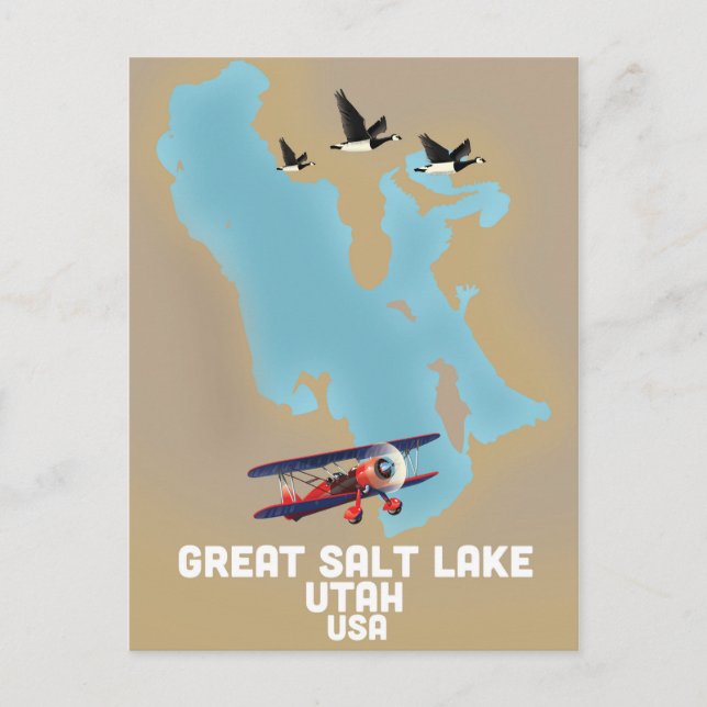 Carte Postale Affiche de voyage Great Salt Lake, Utah (Devant)