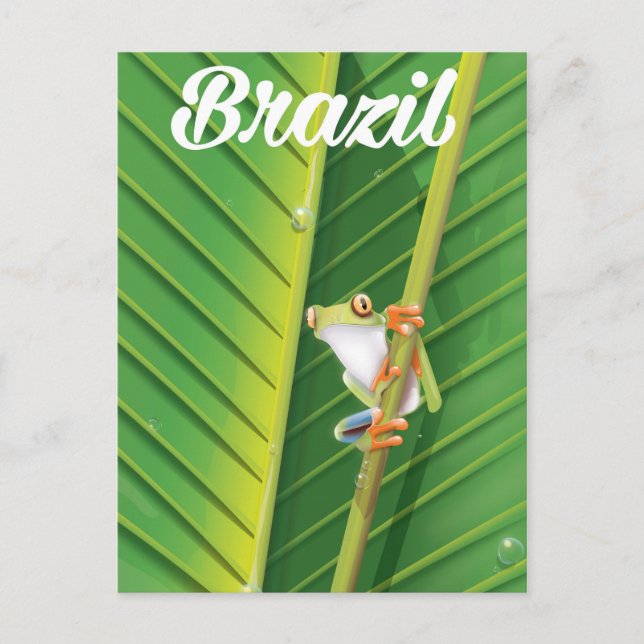 Carte Postale Affiche de voyage grenouille arboricole de la forê (Devant)