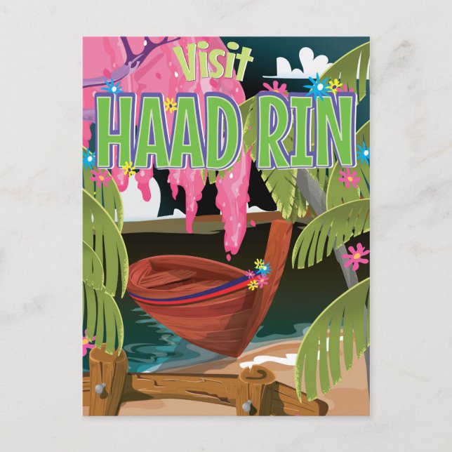 Carte Postale Affiche de voyage Haad Rin Thaïlande (Devant)