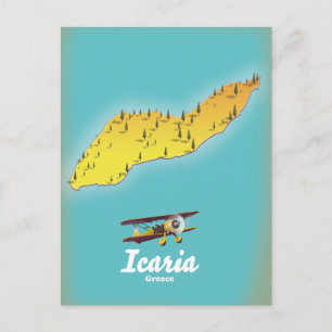 Carte Postale Affiche de voyage Icasia Grèce.