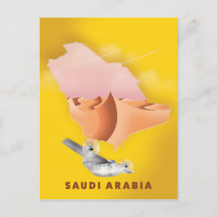 Carte Postale Affiche de voyage illustrée de l'Arabie saoudite.
