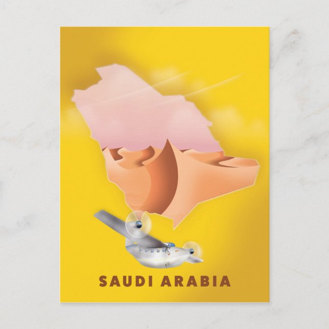Carte Postale Affiche de voyage illustrée de l'Arabie saoudite. (Devant)