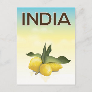 Carte Postale Affiche de voyage India Lemon