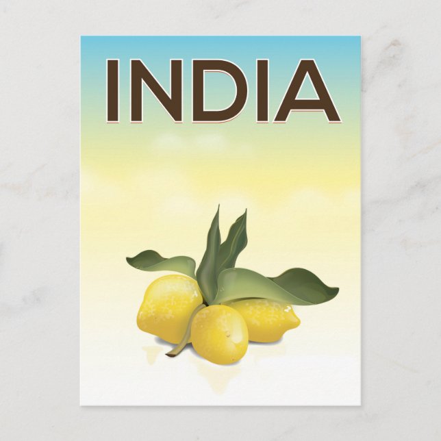 Carte Postale Affiche de voyage India Lemon (Devant)