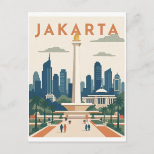 Carte Postale Affiche de voyage Jakarta Indonésie