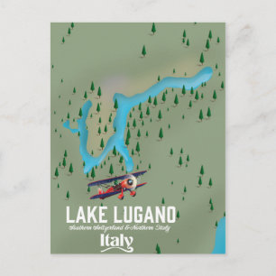 Carte Postale Affiche de voyage Lac Lugano Italie - Suisse
