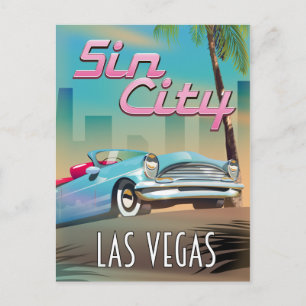 Carte Postale Affiche de voyage Las Vegas ville du péché