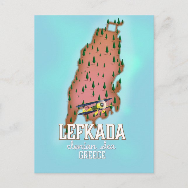 Carte Postale Affiche de voyage Lefkada Grèce. (Devant)
