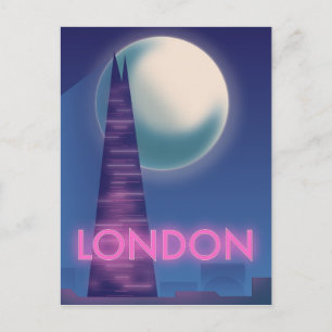 Carte Postale Affiche de voyage Londres néon