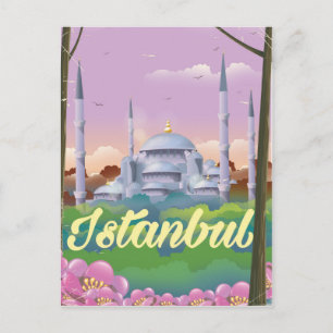Carte Postale Affiche de voyage mosquée bleue Istanbul