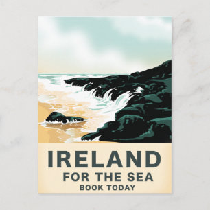 Carte Postale Affiche de voyage nautique Irlande "Pour la mer"