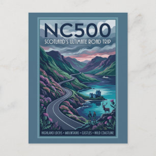Carte Postale Affiche de voyage NC500, le road trip ultime en Éc