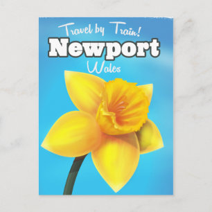 Carte Postale Affiche de voyage Newport Wales Daffodil vintage