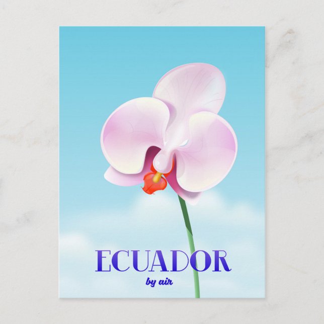 Carte Postale Affiche de voyage orchidée d'Équateur (Devant)