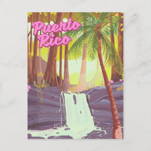 Carte Postale Affiche de voyage palmier tropical de Porto Rico