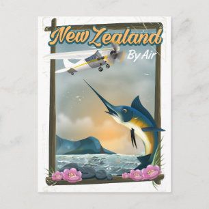Carte Postale Affiche de voyage pour la pêche en Nouvelle-Zéland