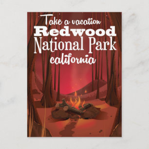 Carte Postale Affiche de voyage pour le parc national de Redwood