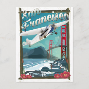 Carte Postale Affiche de voyage pour le vol de San Francisco