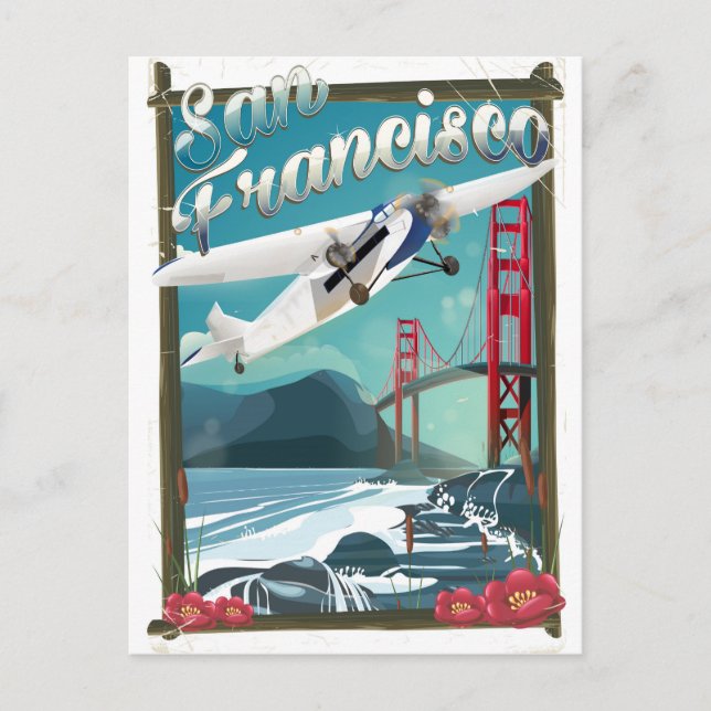 Carte Postale Affiche de voyage pour le vol de San Francisco (Devant)