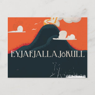 Carte Postale Affiche de voyage pour le volcan Eyjafjallajökull