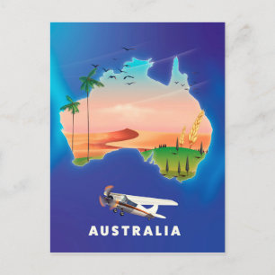 Carte Postale Affiche de voyage pour les vacances en Australie