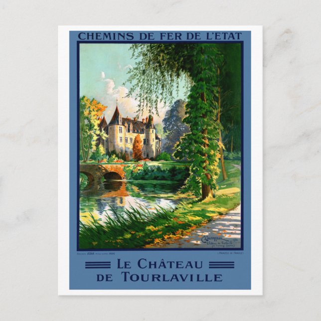 Carte Postale Affiche de voyage rétorée Tourlaville France (Devant)
