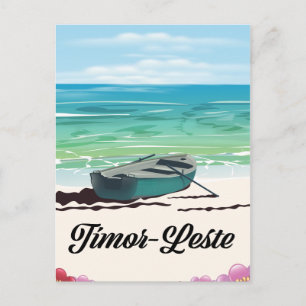 Carte Postale Affiche de voyage rétro au Timor-Leste.