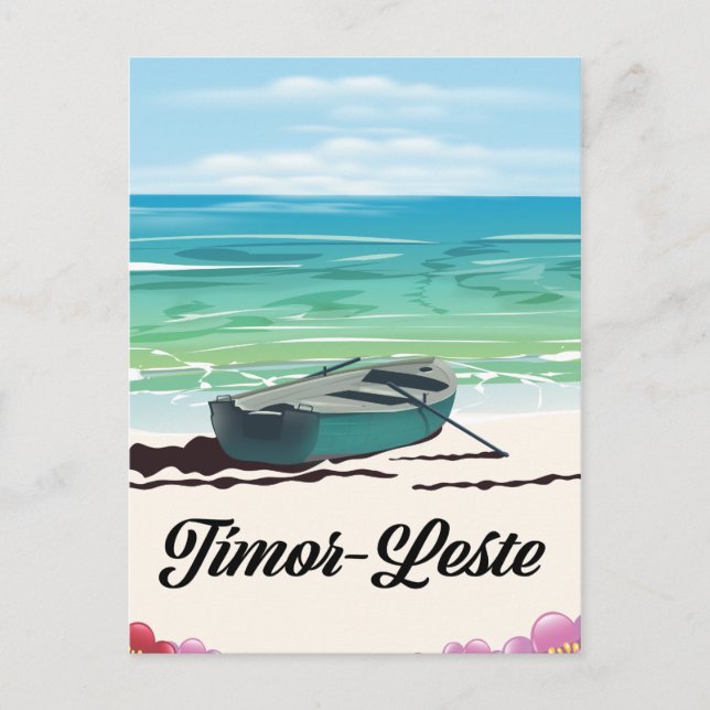 Carte Postale Affiche de voyage rétro au Timor-Leste. (Devant)