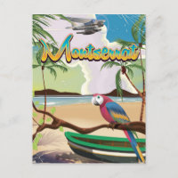 Affiche de voyage rétro de l'île de Montserrat