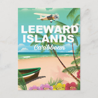 Carte Postale Affiche de voyage rétro des îles Leeward