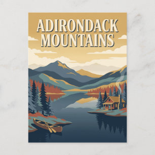 Carte Postale Affiche de voyage rétro des montagnes Adirondack N