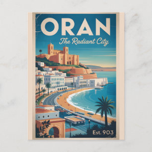 Carte Postale Affiche de voyage rétro d'Oran en Algérie