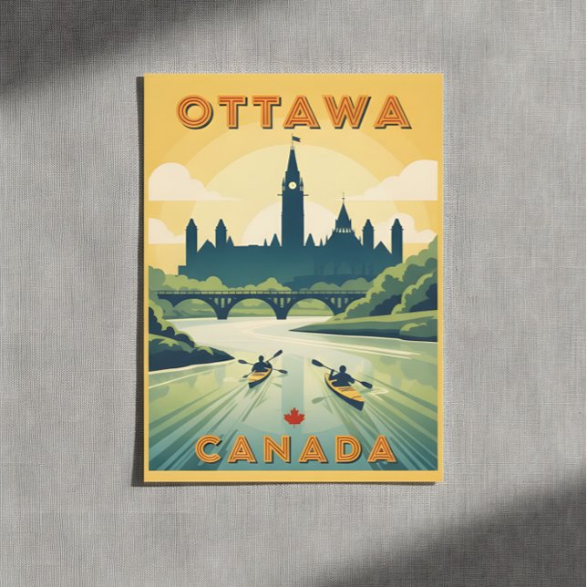 Carte Postale Affiche de voyage rétro d'Ottawa Canada (Créateur téléchargé)