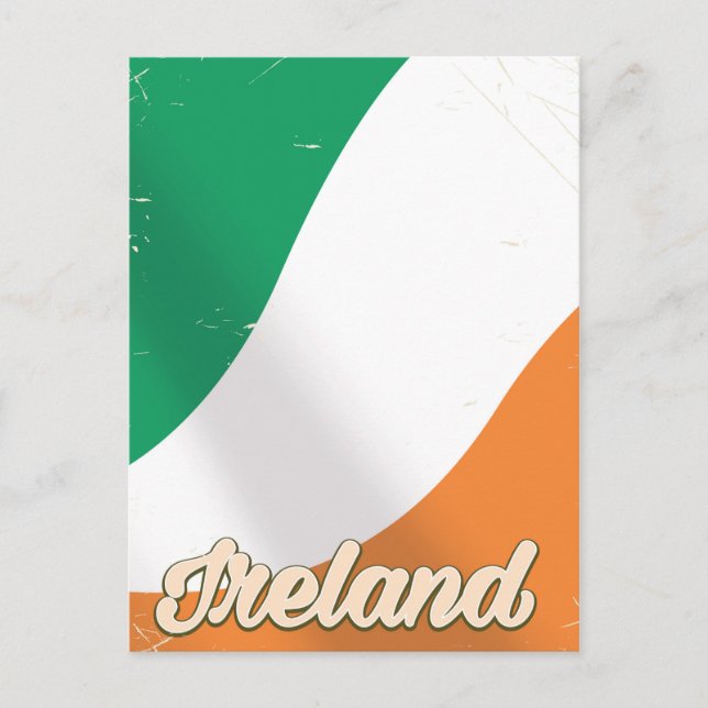 Carte Postale Affiche de voyage rétro du drapeau national d'Irla (Devant)