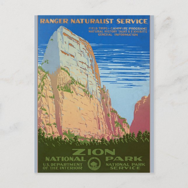 Carte Postale Affiche de voyage rétro du Service du Parc nationa (Devant)