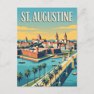 Carte Postale Affiche de voyage rétro historique de St. Augustin