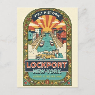 Carte Postale Affiche de voyage rétro Lockport NY