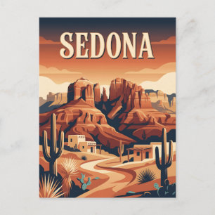 Carte Postale Affiche de voyage rétro Sedona Arizona Red Rock De