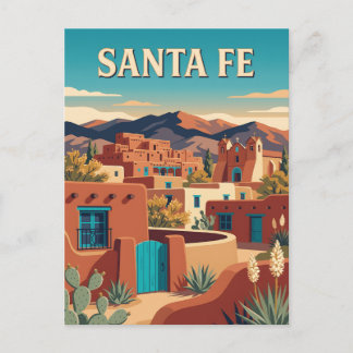 Carte Postale Affiche de voyage rétro Southwest Santa Fe Nouveau