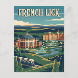 Carte Postale Affiche de voyage rétro vintage French Lick Indian
