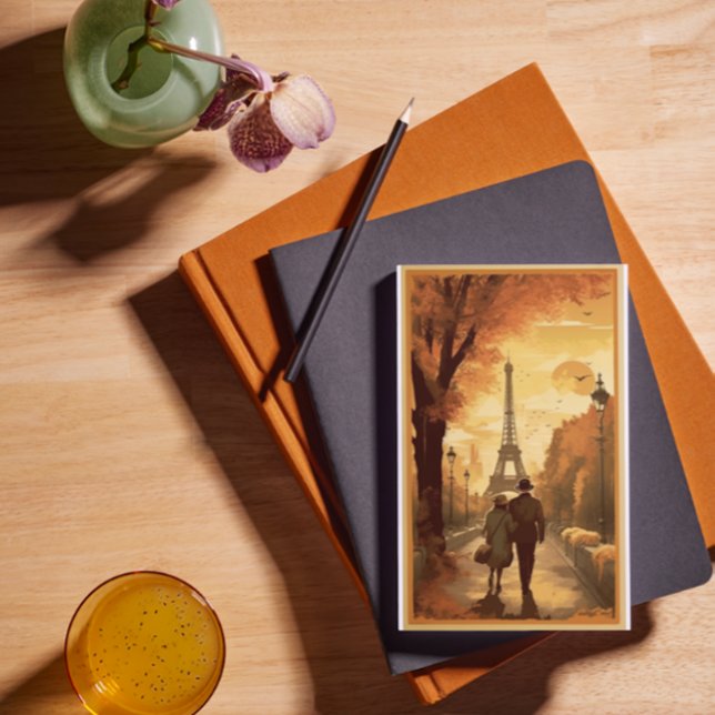 Carte Postale Affiche de voyage, Romance in Paris personnalisabl (Créateur téléchargé)