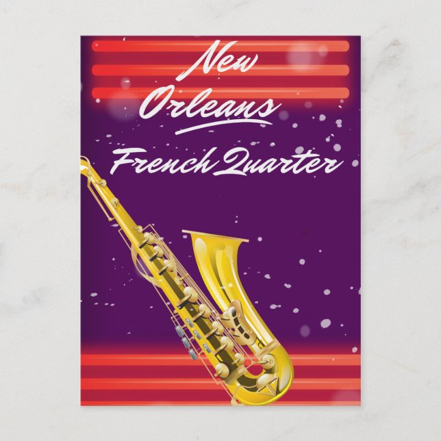 Carte Postale Affiche de voyage Saxophone du Quartier français d (Devant)
