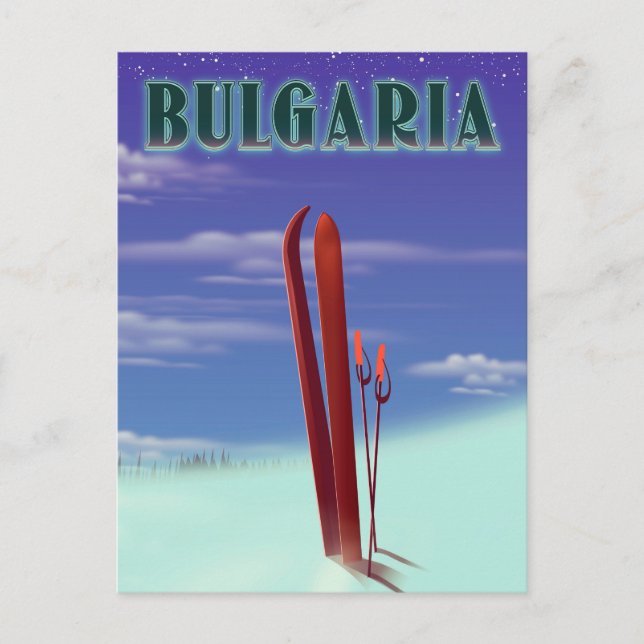 Carte Postale Affiche de voyage ski en Bulgarie (Devant)