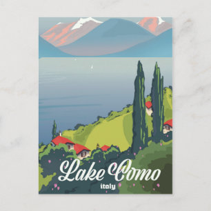 Carte Postale Affiche de voyage style vintage Lac de Côme Italie