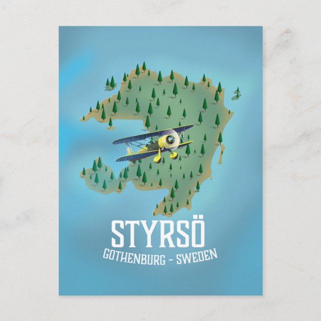 Carte Postale Affiche de voyage Styrsö, Suède. (Devant)