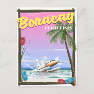 Carte Postale affiche de voyage sur la plage de Boracay aux Phil