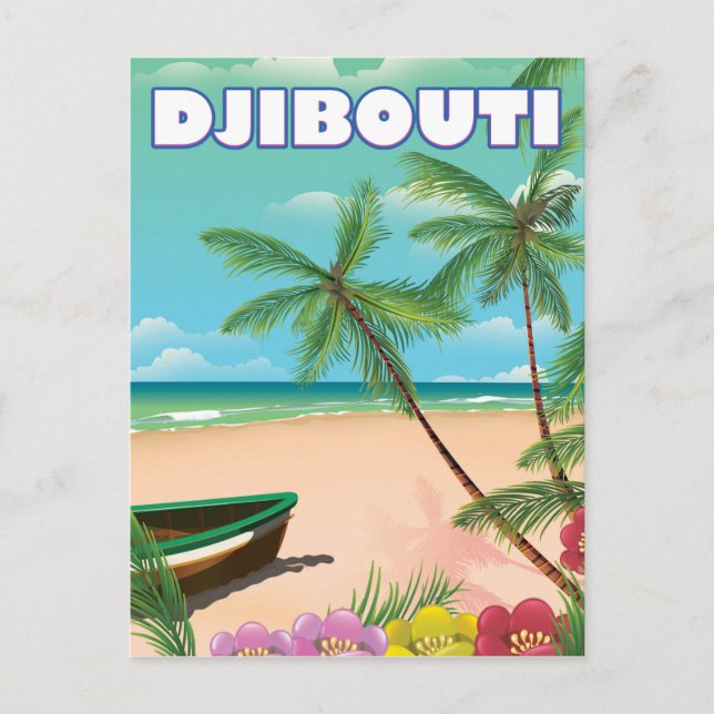 Carte Postale Affiche de voyage sur la plage de Djibouti (Devant)