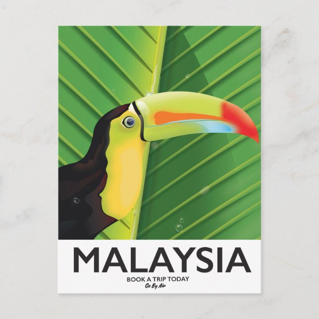 Carte Postale Affiche de voyage Toucan de Malaisie (Devant)